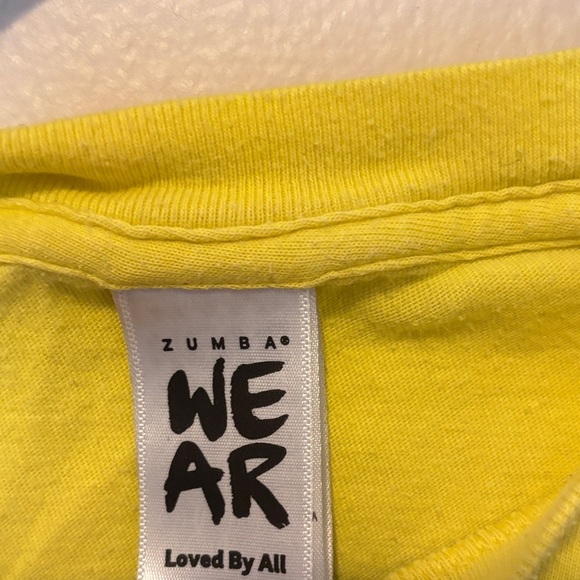 Zumba Fitness Yellow Tee with Pink and Blue Graphic - Picture 2 of 2